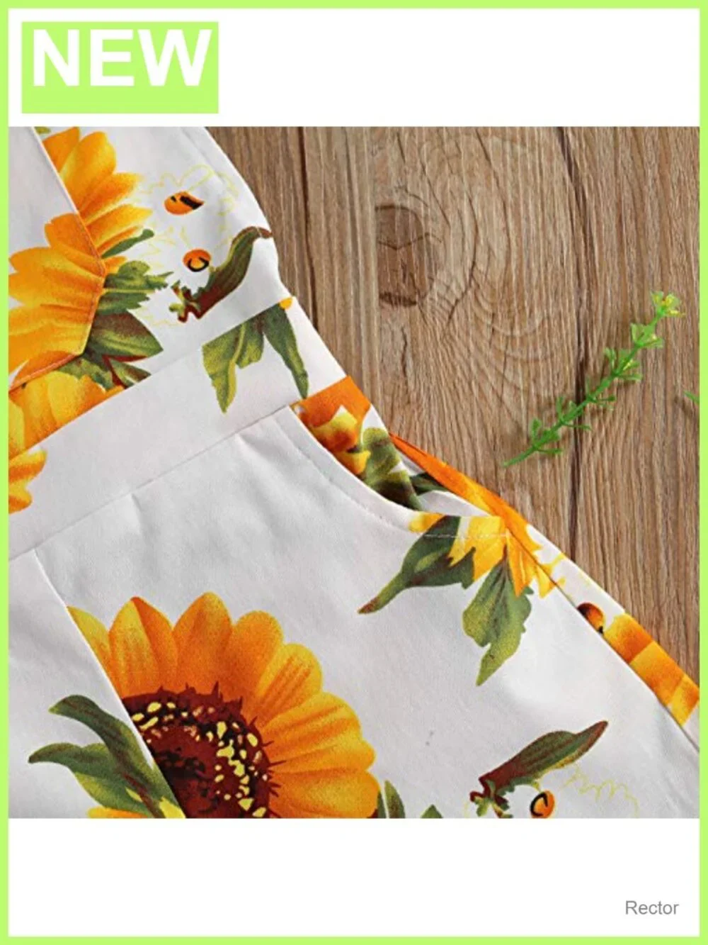 Toddler Girl Sunflower Print Overall Shorts Cotton Blend Summer Outfit
